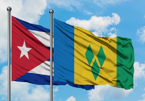 Banderas Cuba y San vicente y las Granadinas